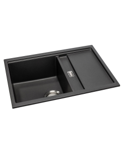 Synchronist 1.25 Bowl Compact Sink & Drainer in Black Metallic Granite