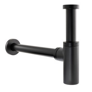 Uno Basin Bottle Trap in Matt Black 