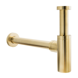 Uno Basin Bottle Trap in Brushed Brass