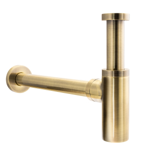 Uno Basin Bottle Trap in Antique Brass