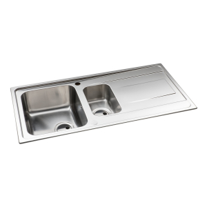 Ixis 1.5 Bowl Sink & Drainer Large Sink in Stainless Steel