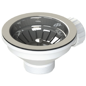 Standard Strainer Sink Waste in Stainless Steel - Short Bolt
